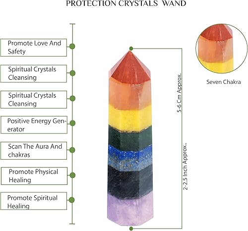 Miniatura 3 de Siete chakras, puntos de cristal naturales, torre de cristal, obelisco de cristal, varita curativa, cristales curativos, varitas de puntos de