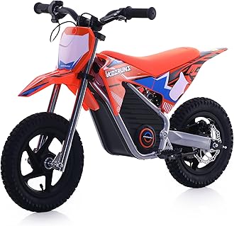 Blissskip Electric Dirt Bike for Boys Girls Ages 3-6, 150W High Racing Competition Grade Motorcycle, Up to 8MPH 2 Speed Settings Balance Bike, 12IN Off-Road Tires & Advanced Shock Absorption, Orange
