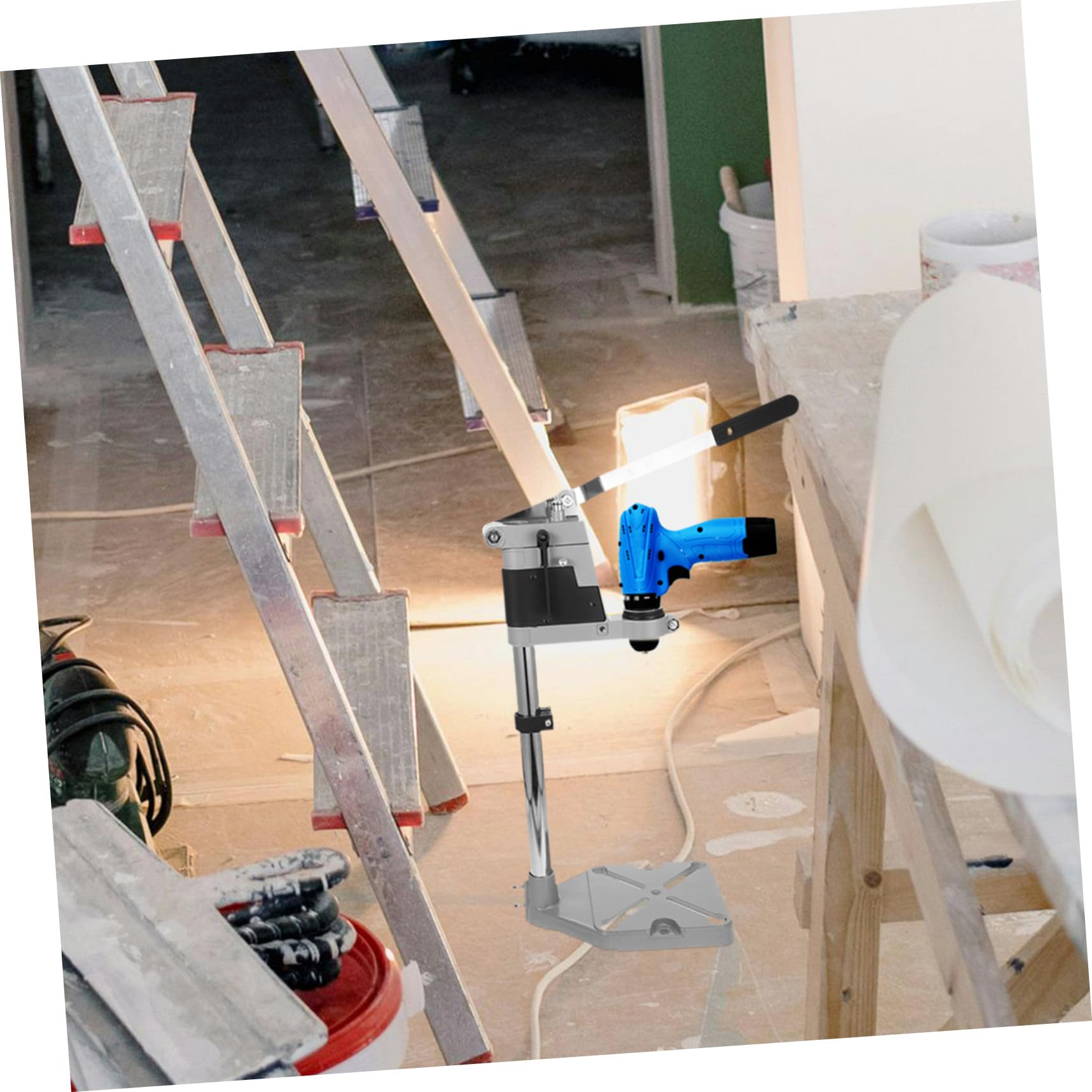 VILLCASE Supporto Per Trapano Colonna Portatile Base in Acciaio Per Trapano Elettrico Supporto Per Utensili Riparazione Manuale