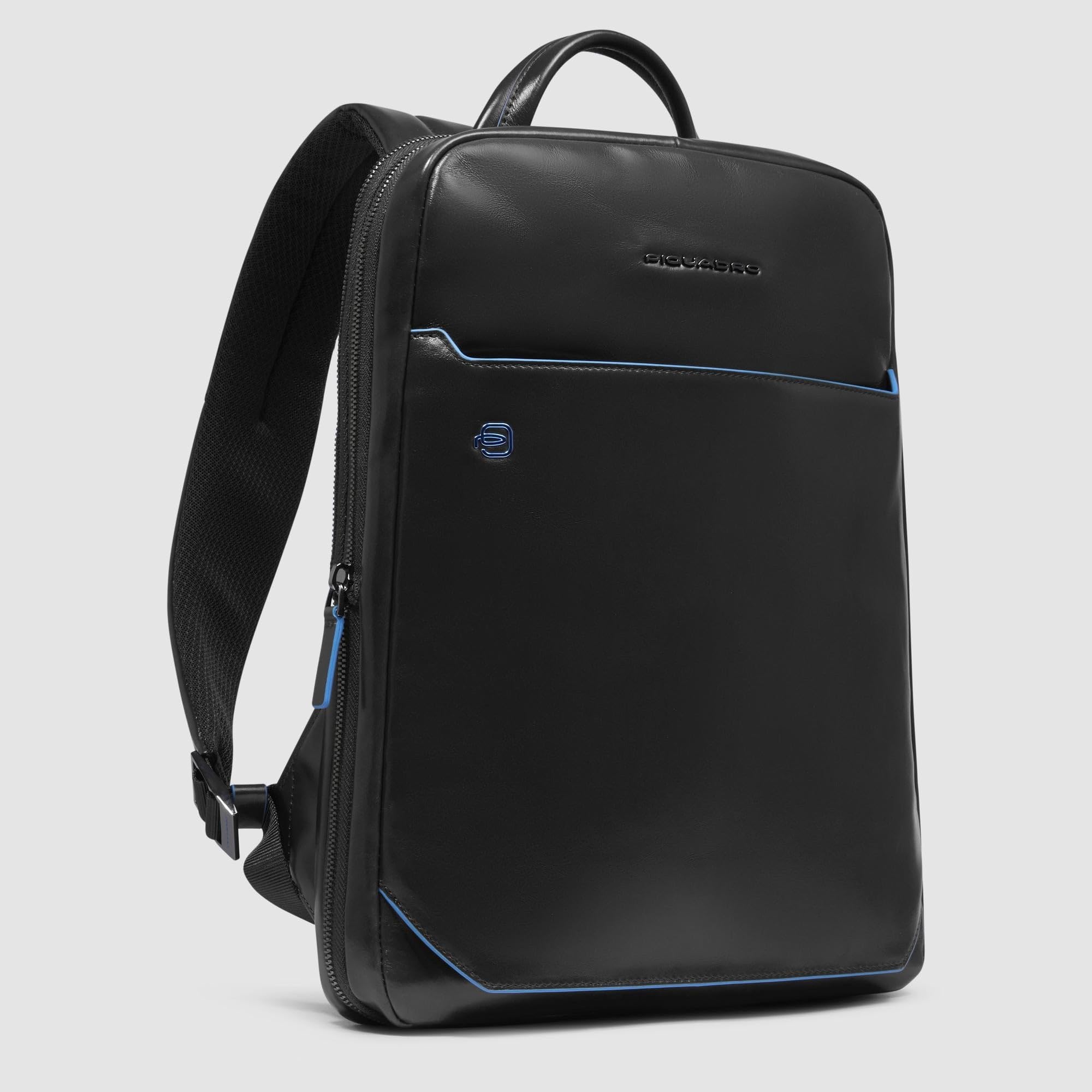 PIQUADRO Zaino uomo personalizzabile porta pc 14" | Aggancio per Trolley, Spallacci imbottiti, Vani organizzati, Elegante e Professionale, Ufficio, Uso quotidiano