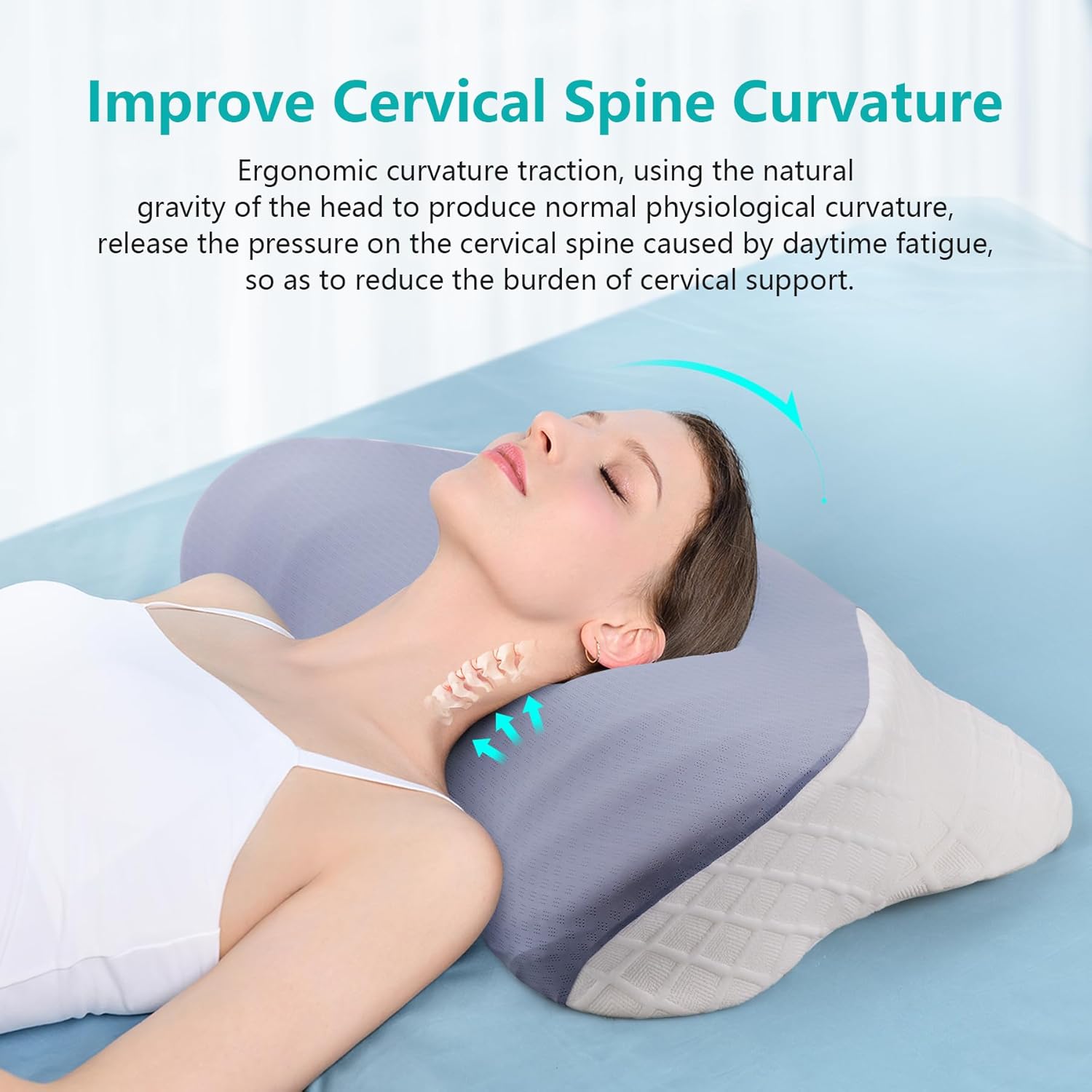 Cozyhealth Cervical Pillow for Pain Relief Sleeping, Ergonomic Contour Memory Foam Neck Pillow for Sleeping, Orthopedic Bed Pillow Side Sleeper Pillow Memory Foam Pillows for Back & Stomach Sleepers - Image 7