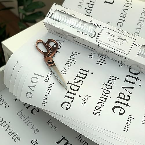 Positive Thoughts - Revestimientos perfumados para cajones (16.5 x 22 pulgadas) con texto inspirador, hojas de forro de estantes de alta calidad,