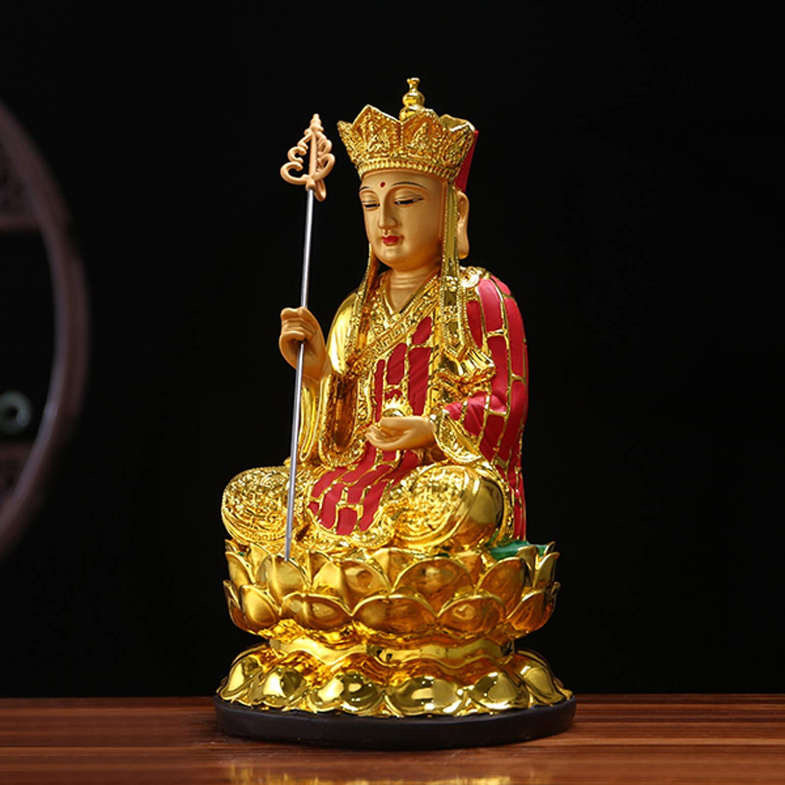 Statue di Buddha Ornamenti di Buddha stile cinese for garantire la sicurezza Feng Shui Decor Decor Statue da collezione Figurine da collezione 11.8 pollici Buoni regali fortunati Decorazione Feng Shui