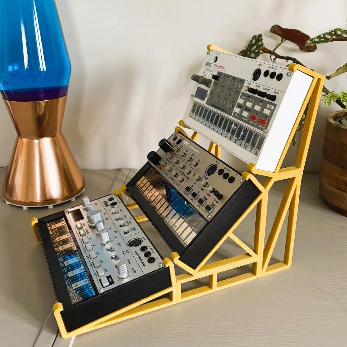 for Korg Volca Multi-Story Stand System - Stackable Rack for 1, 2, or 3 for Volca Units, Space-Saving Synth Organizer (Yellow)