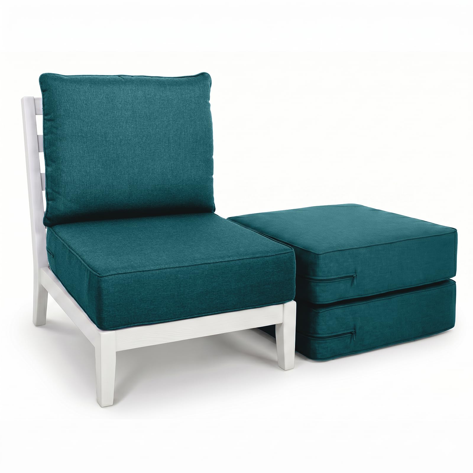 Luxury Outdoor Seat Cushion Set-24 x 24 x 6 Inch Outdoor Chair Cushions Set of 3 with Water Resistant &amp; Removable Cover Outdoor Cushions for Patio Furniture Chair Sofa Couch
