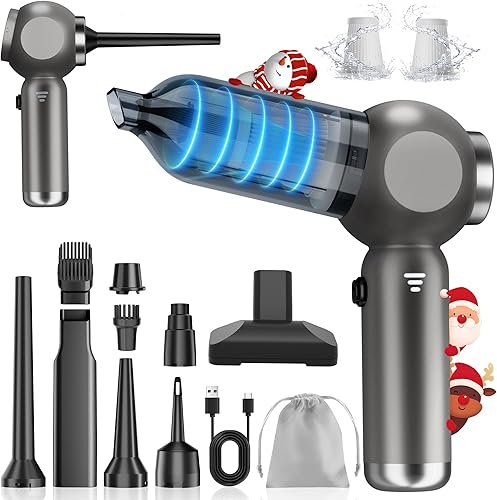 Aspirador portátil para automóvil de alta potencia 17500 Pa, mini aspiradora ligera, aspiradora de mano con pantalla LED de 3 velocidades, múltiples