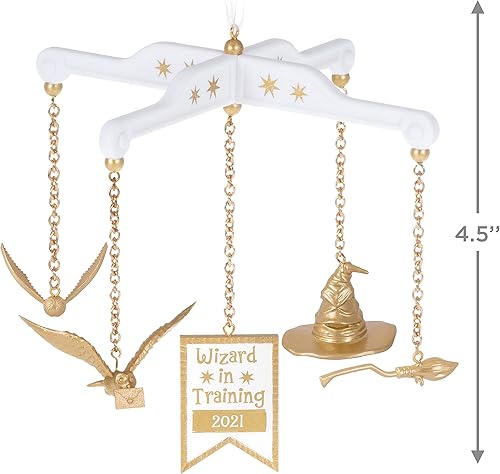 Miniatura 5 de Hallmark Keepsake Adorno de Navidad, año fechado 2021, mago de Harry Potter en entrenamiento móvil para bebés