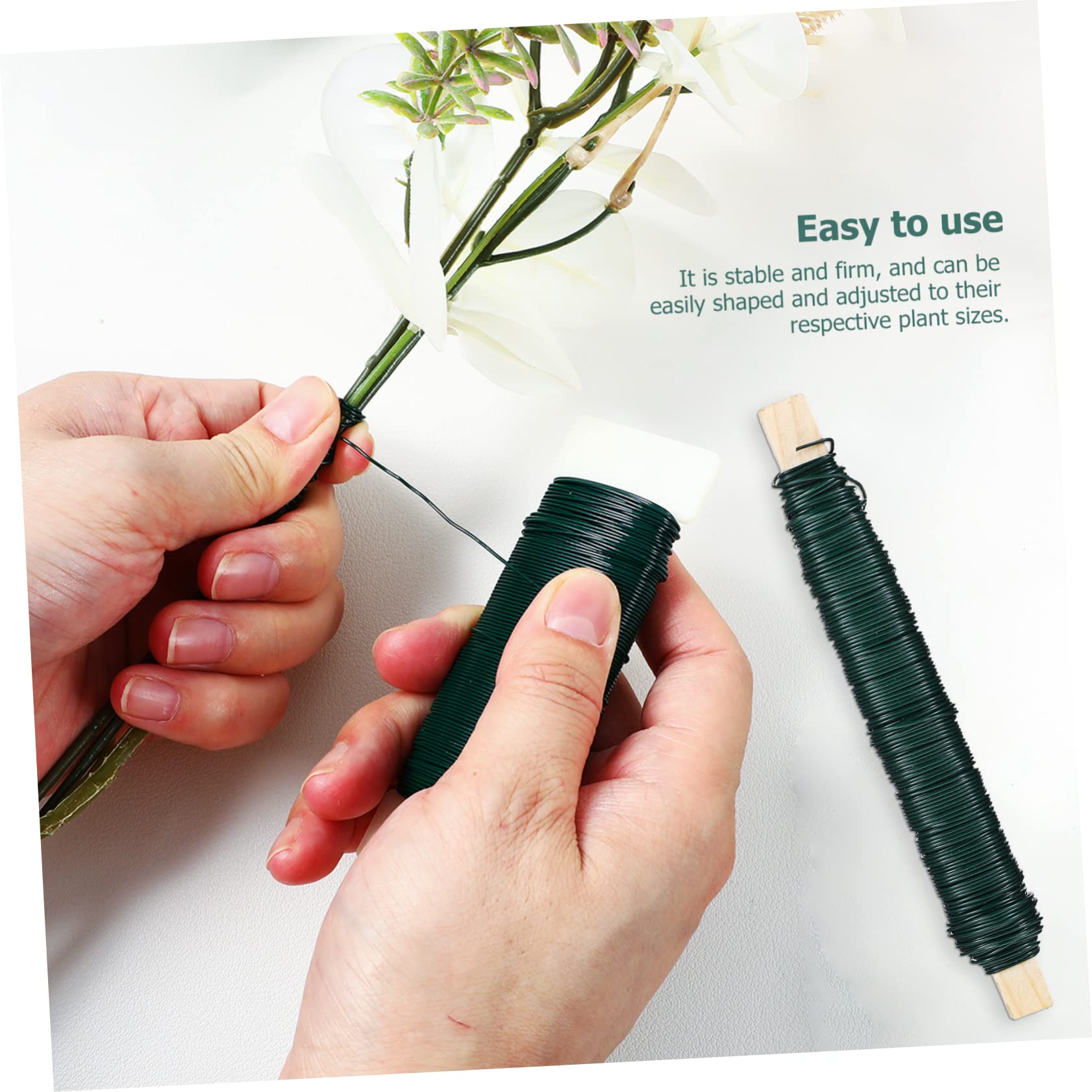 OSALADI 6 Pcs Wire Wood Rod Plastic Board Florist Wires Floral Roll Plant Easy Shape Adjust Garden Craft DIY Decorations