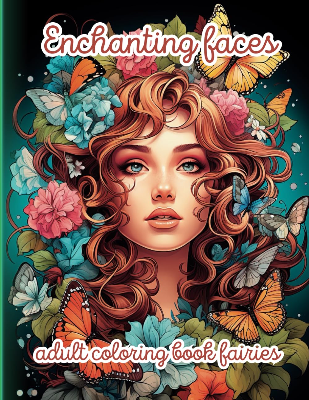 Enchanting faces - adult coloring book fairies - 80 fantastic coloring pages for relaxation and stress relief - Perfect for a gift (Fairies coloring book set for adults)