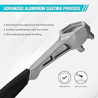 Vista 6 de DURATECH Aluminum Drum Wrench, 3-in-1 Bung Wrench, Barrel Opener Tool for Opening 10 15 20 30 55 Gallon Drum, Fits 2" and 3/4" Plastic Bung Cap