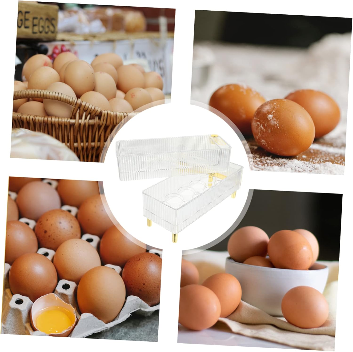 Angoily 4pcs Box High Foot Egg Storage Box Plastic Organizer Egg Carrier Egg Tray Plastic Drawers Fridge Egg Container Plastic Pallets Eggs The Pet White Multi-Layer Egg Plate re-USA