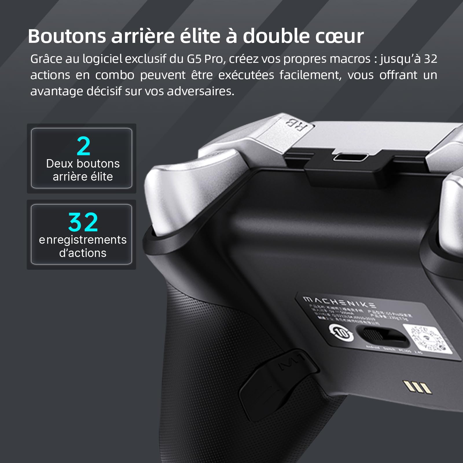 Machenike G5 Pro Manette PC Gamer Sans Fil RGB, Hall Joystick, Manette sans fil Switch Bluetooth pour PC/Mobile Android/iOS/Switch/iPad, Double Vibration, Filaire/BT/2.4G (Blanc)