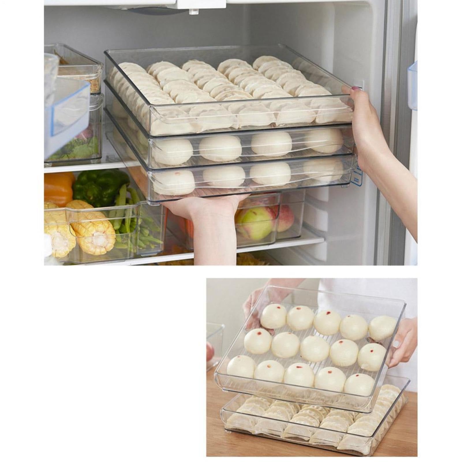 Contenitori trasparenti per congelatore, contenitori per frigorifero, cassetti e mensole, contenitori trasparenti per alimenti e bevande, perfetti per l'organizzazione della cucina