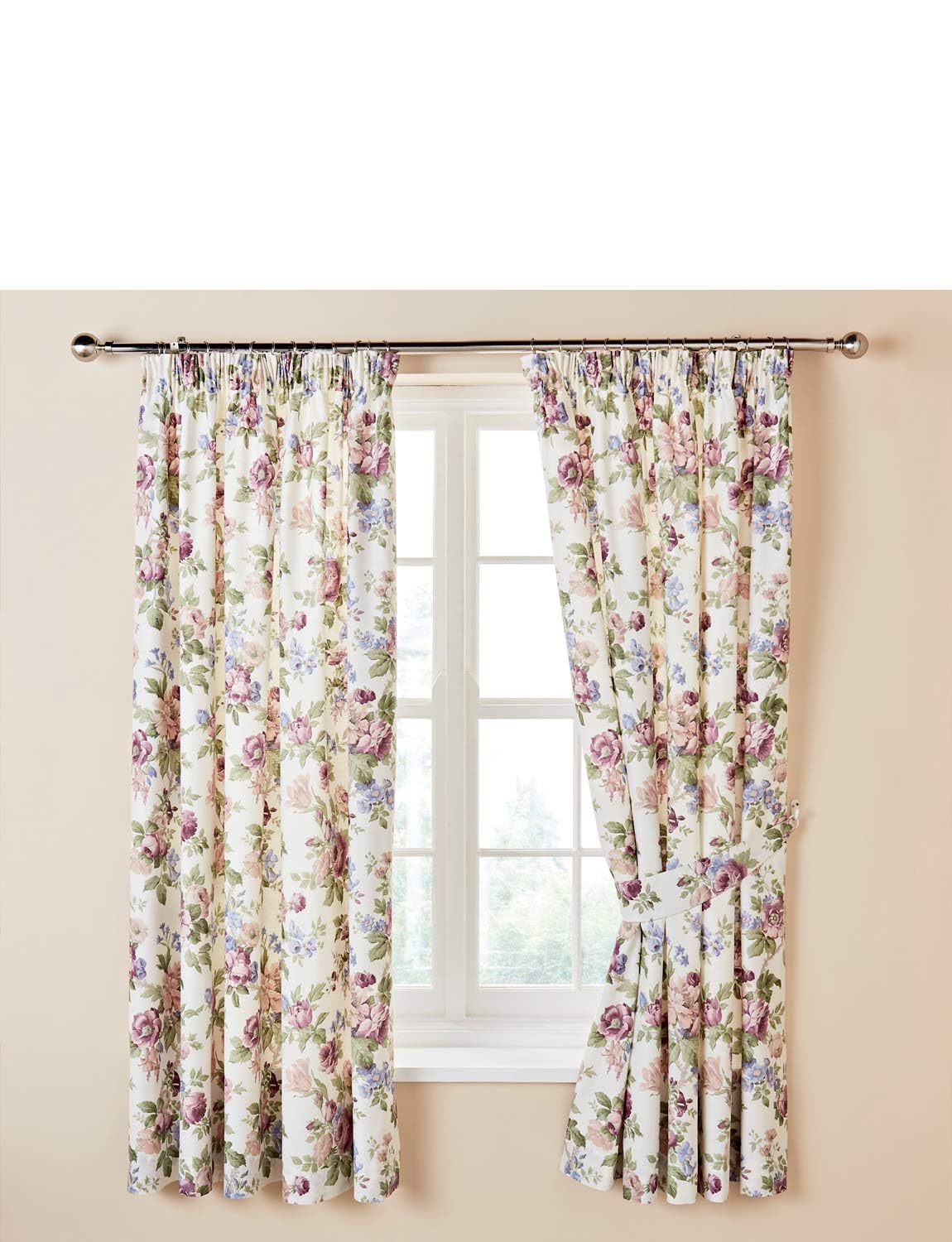 VantonaVictoria Floral Curtains with Free Tiebacks Fully Lined Drapes of Premium Long Lasting Quality Timeless Beauty Elevate Your Bedroom Multi 72