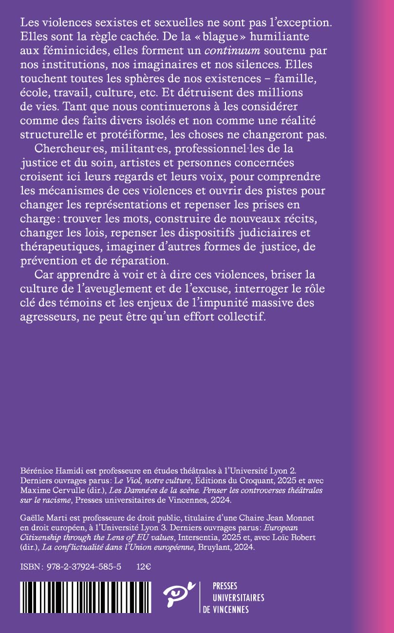 Faire face aux violences sexistes et sexuelles: Changer les représentations, repenser les prises en charge