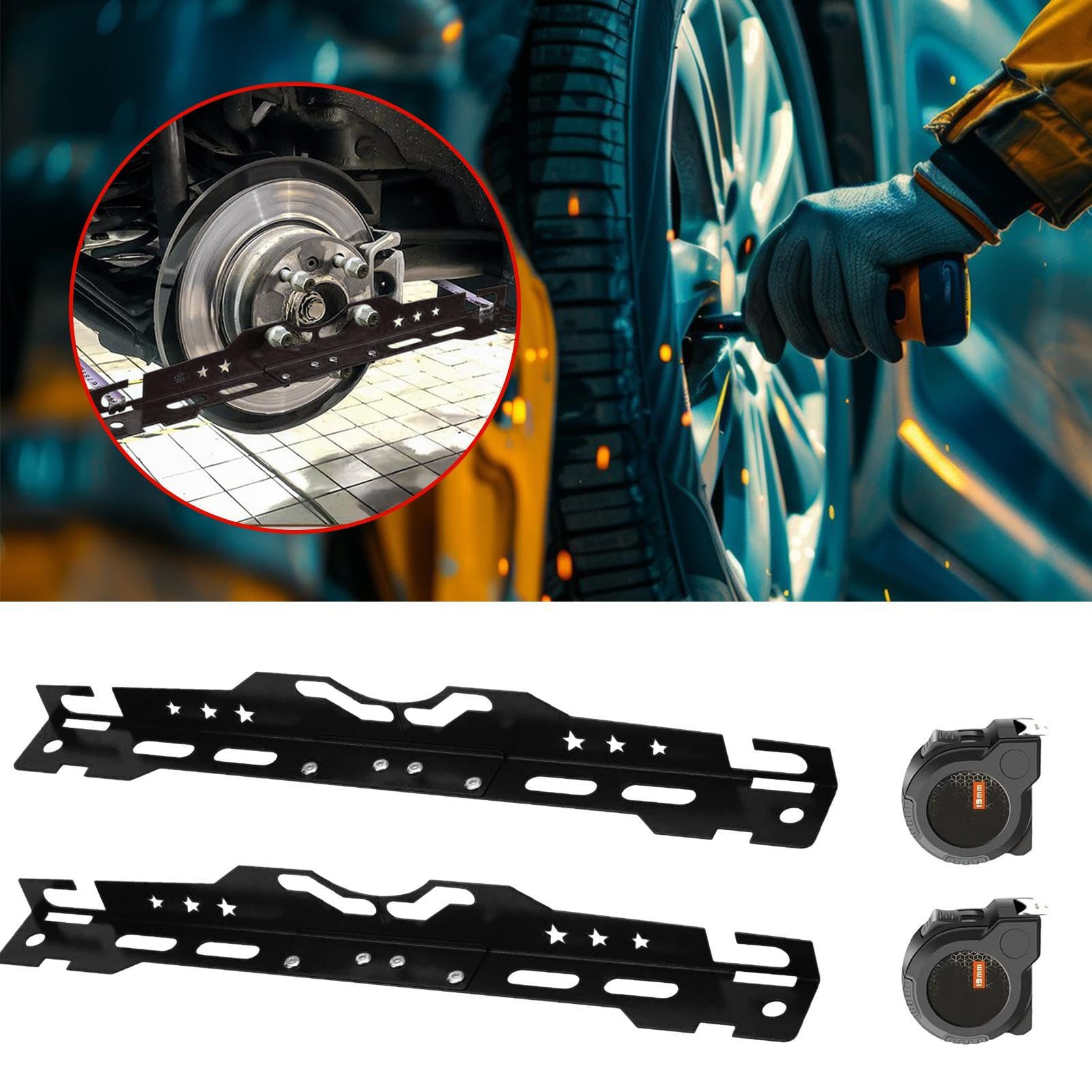 Attrezzi di allineamento per Auto Kit Piastre Gadget Pneumatici | Strumenti Allineamento Antiscivolo Per Ruota Adatto ad auto, domestico, camion, veicoli e garage automobilistico