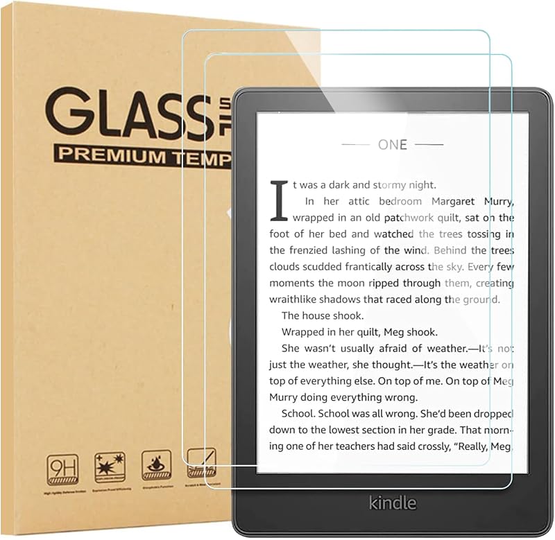 Aircawin Screen Protector for 6.8'' Kindle Paperwhite 11th Generation 2021&Kindle Paperwhite Signature Edition,9H Tempered Glass Film for Kindle,HD Clear,Bubble Free,Scratch-Proof,Case Friendly-2 Pack