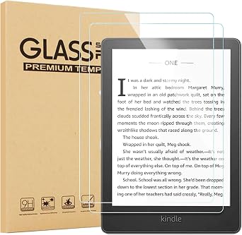 Aircawin Screen Protector for 6.8 Kindle Paperwhite 11th Generation 2021&Kindle Paperwhite Signature Edition,9H Tempered Glass Film for Kindle,HD Clear,Bubble Free,Scratch-Proof,Case Friendly-2 Pack