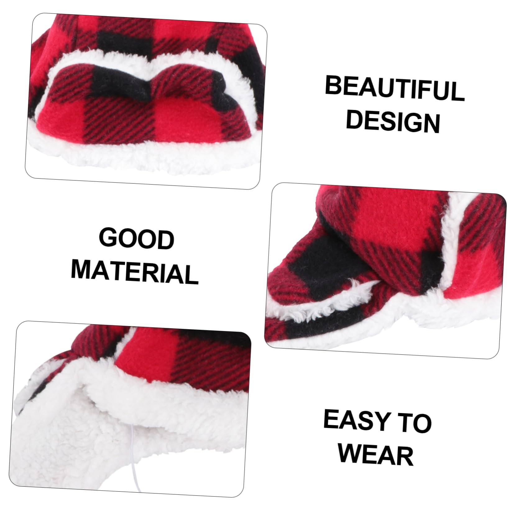 GALPADA 1Pc Breed Dog Beret Windproof Casual Winter Hat for Pets Soft Comfortable Pet Headwear Black and Red for Outdoor Use