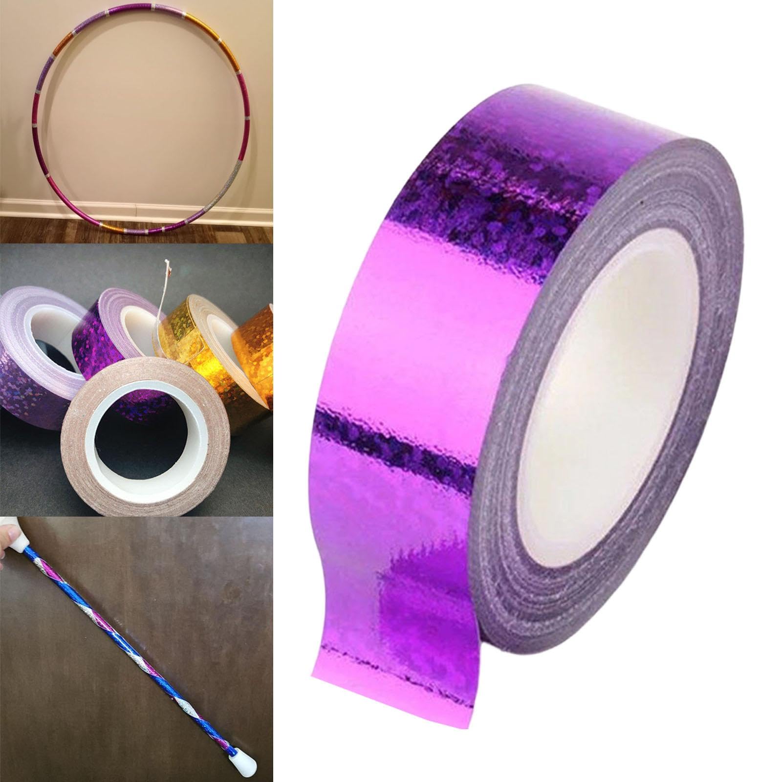 DimyFew Cinta para Aro de Gimnasia Rítmica Decorativa Adhesiva Purpurina Profesional Resistente Protección para Equipos y Proyectos Infantiles Adecuada para — view 4