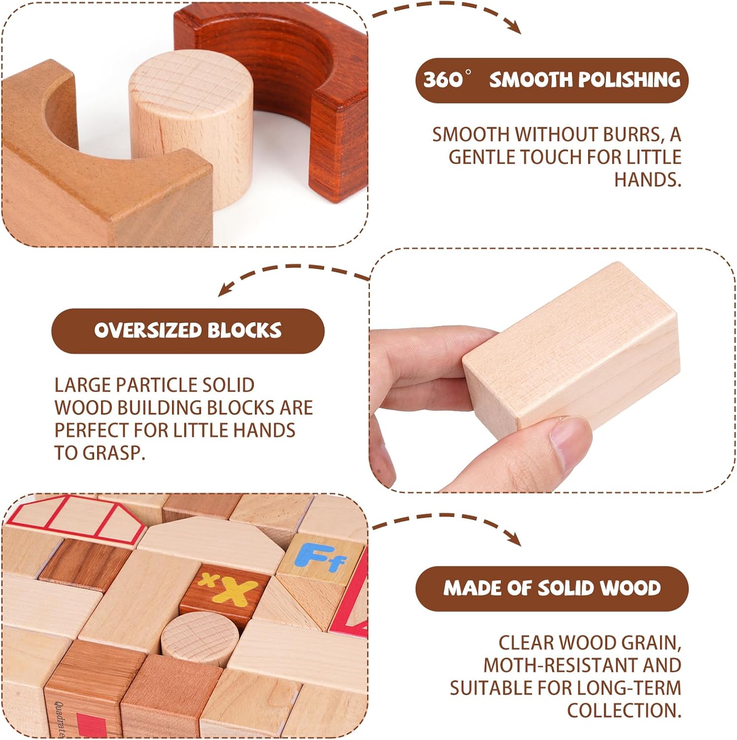 145-Piece Wooden Dinosaur Park Building Blocks Set – Montessori Educational Construction Toy Made from 10 Premium Hardwoods, STEM Learning Blocks for Toddlers & Kids Ages 3–6