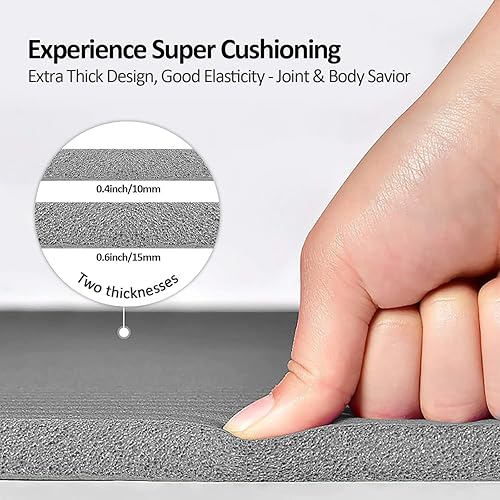 Miniatura 6 de Esterilla de yoga antideslizante NBR gruesa, 72 pulgadas de largo x 32 pulgadas24 pulgadas de ancho x 0.6 pulgadas de grosor (72.8 in x 31.5 in24.0