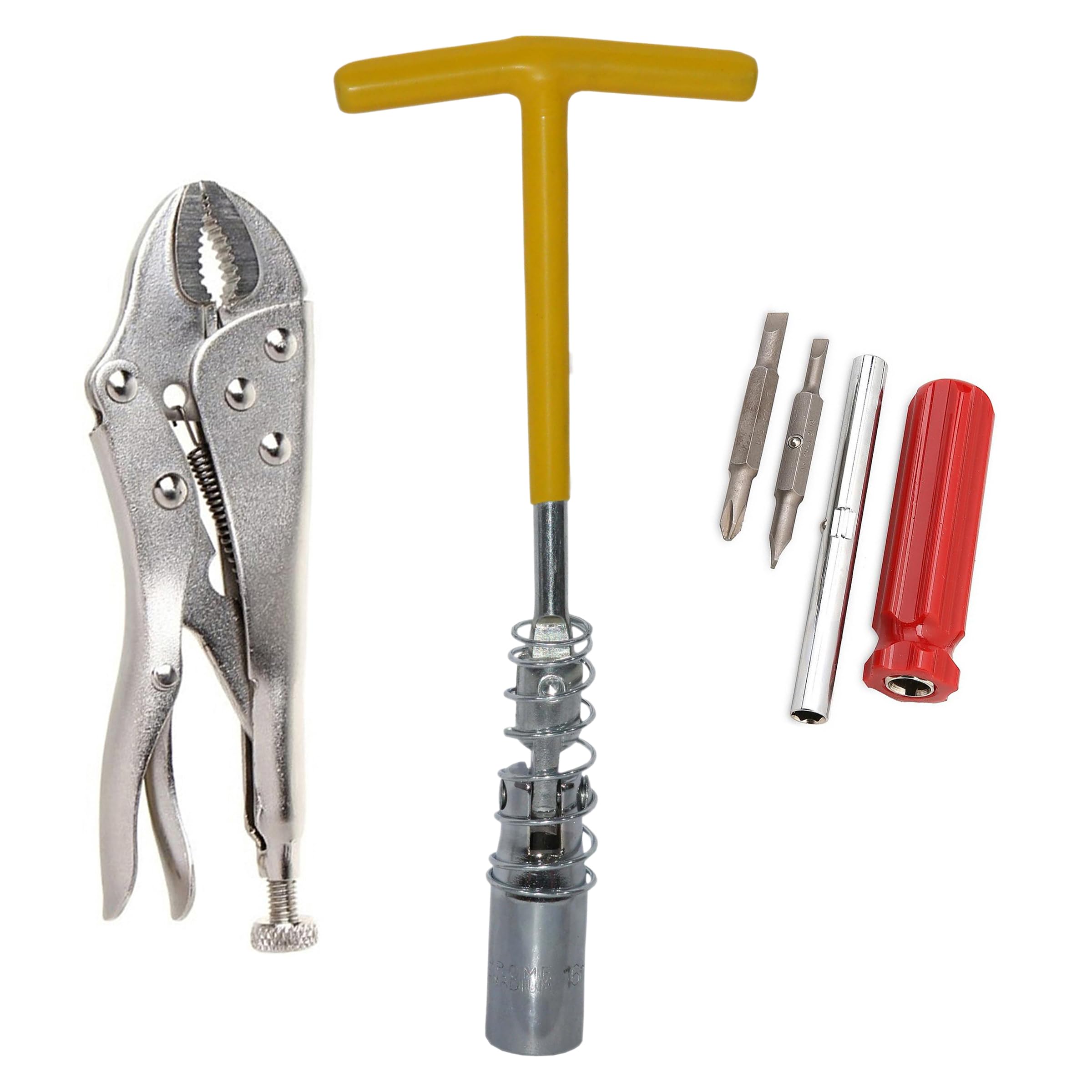 Digital Craft 16MM Spark Plug Wrench with 10-Inch Locking Plier & 4-in-1 Screwdriver – Multipurpose Hand Tool Set for Automotive & Home Repairs-image-19
