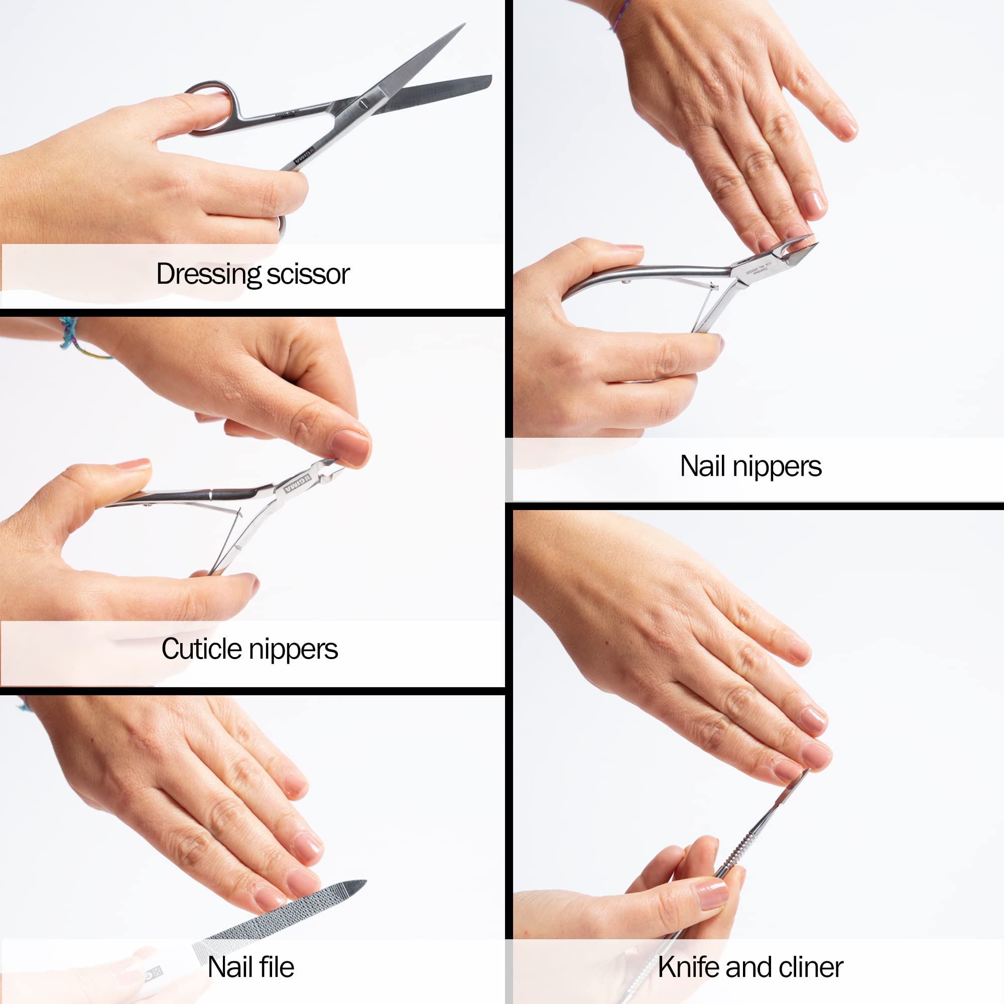 Gima - Zestaw podologiczny do profesjonalnego pedicure i profesjonalnego manicure, 11 narzędzi ze stali nierdzewnej, obudowa ochronna.