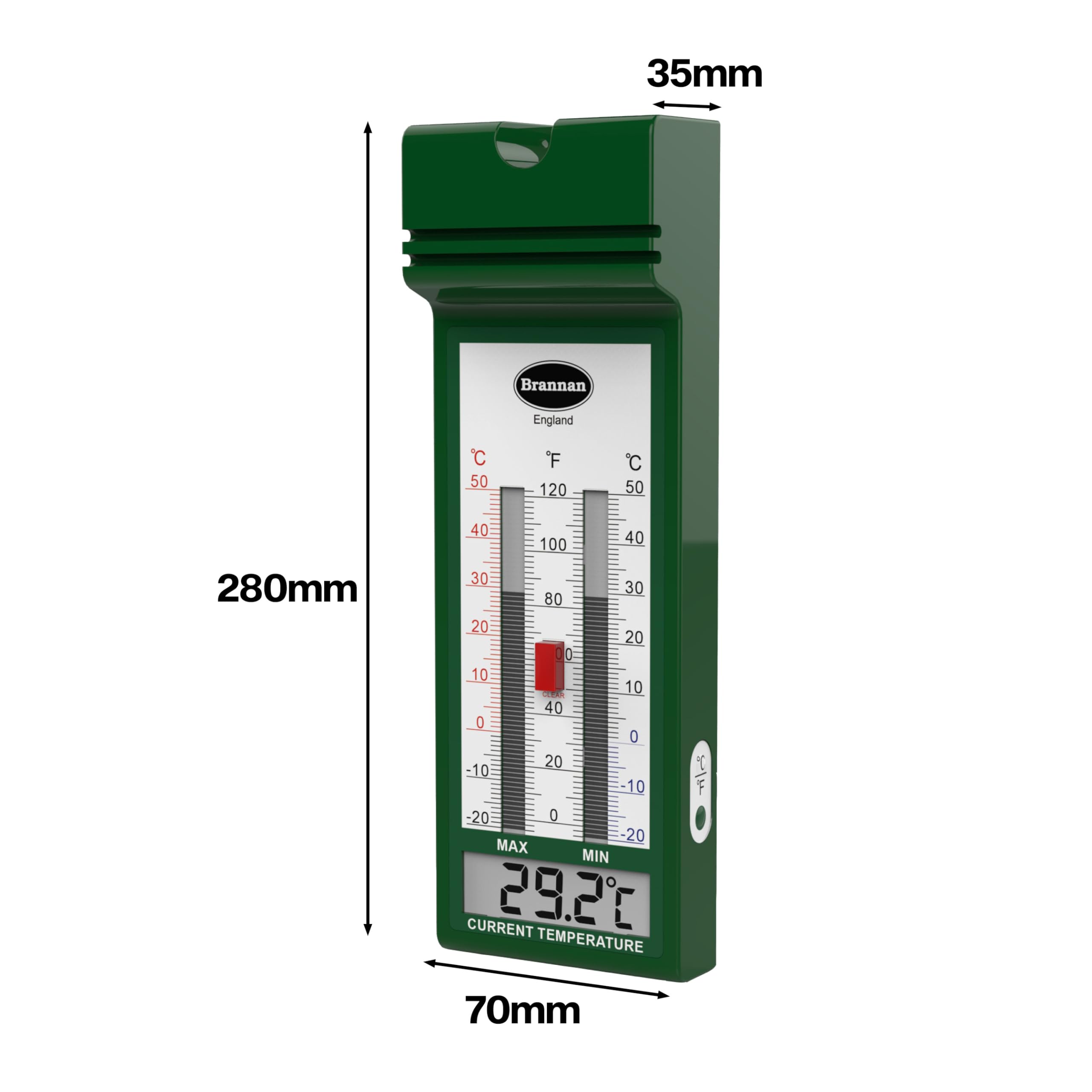 Brannan Digital Max Min Thermometer – Stylish Quickset Greenhouse Thermometer to Monitor Maximum and Minimum Temperatures in a Garden Greenhouse Indoor Room Home Growroom Easily Wall Mounted — view 4