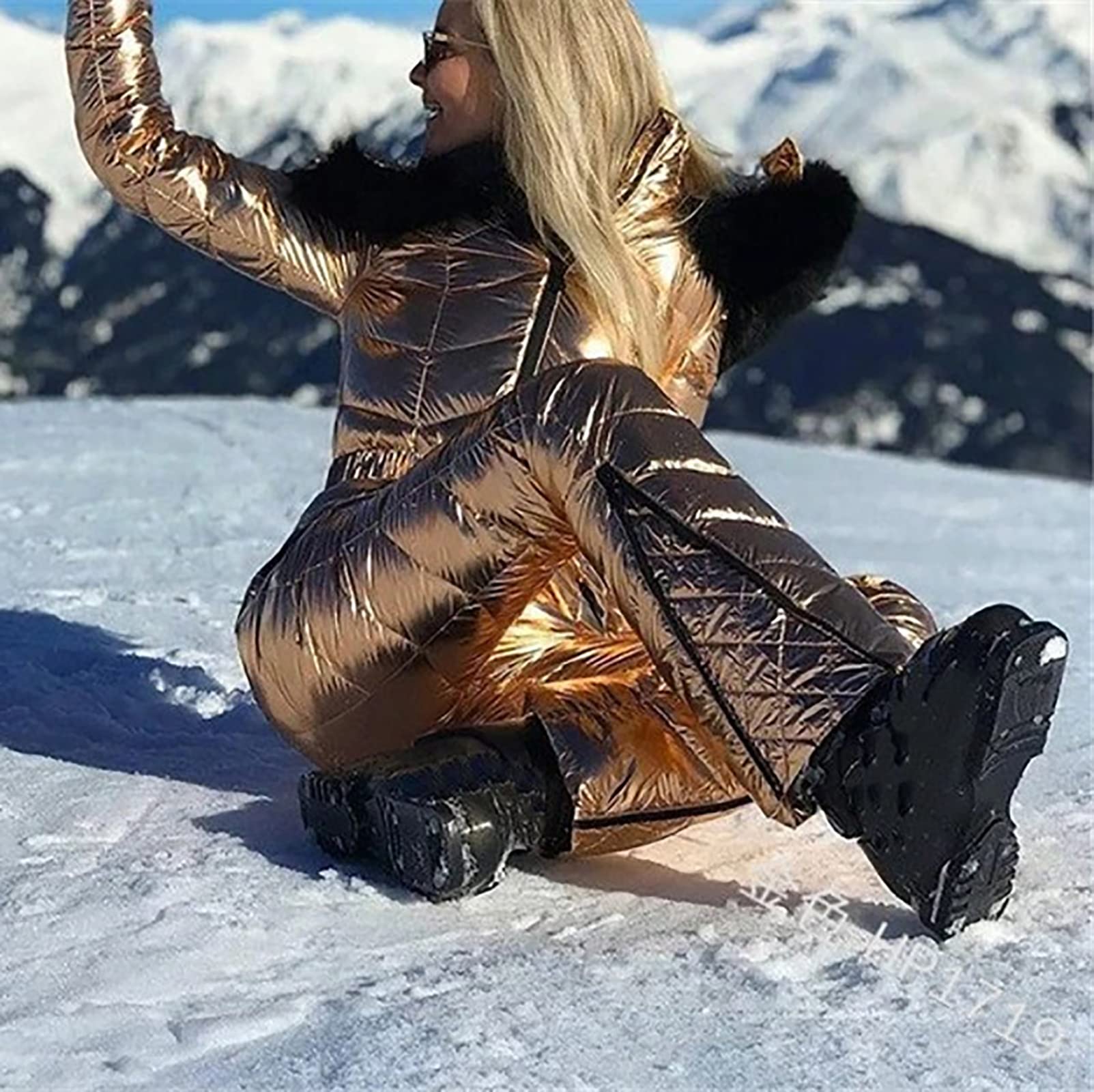 Jednoczęściowy kombinezon narciarski damski zimowy wiatroszczelny kombinezon snowboardowy z kapturem ergonomia na co dzień kurtki termiczne i spodnie kombinezony