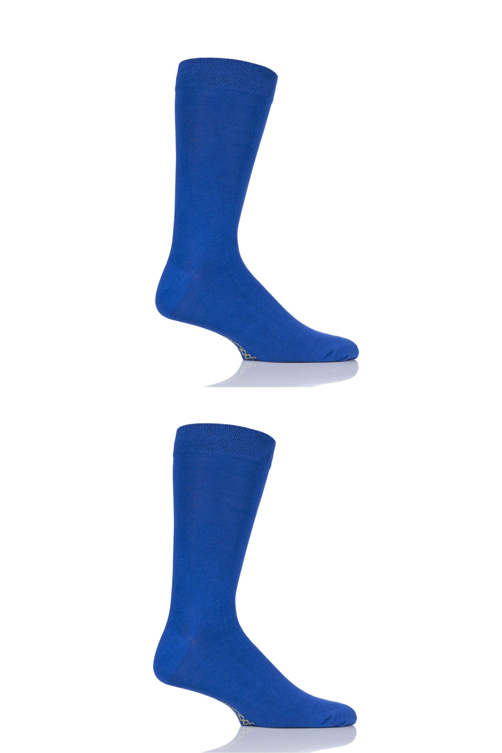 Sockshop Men's True Blue And Ladies Plain And Striped Colour Burst Bamboo Socks With Smooth Toe Seams Pack Of 2 12-14