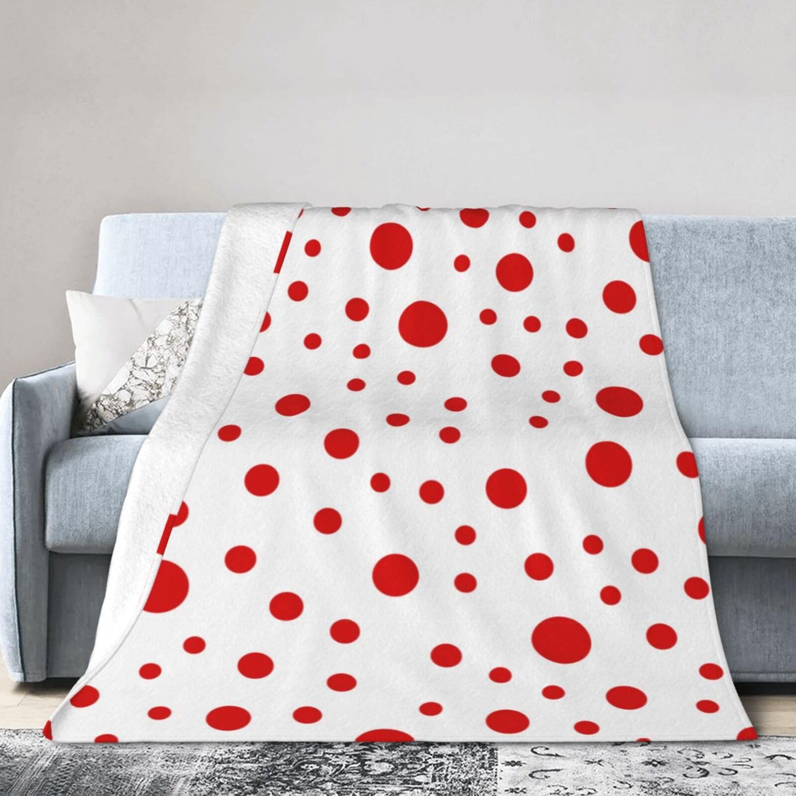 Noble Ren Red Dots Ultra-Soft Micro Fleece Blanket Winter Warm Soft Lannel Fleece Throw Blanket For Couch Sofa Bed 40"X30"