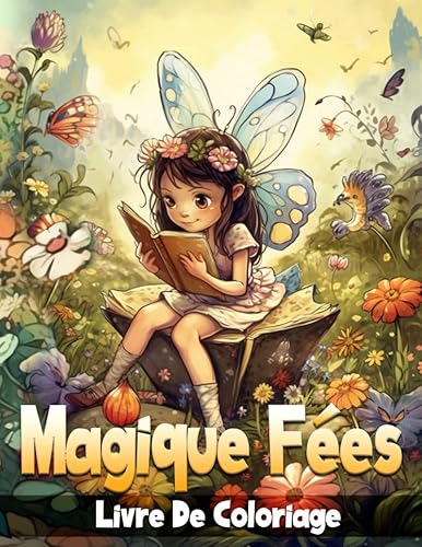 Magique Fées Livre De Coloriage: Magnifique cadeau pour les adolescents et les filles âgées de 4 à 8 ans, de 4 à 12 ans ou pour se détendre / soulager ... avec des illustrations de fées et de fleurs.
