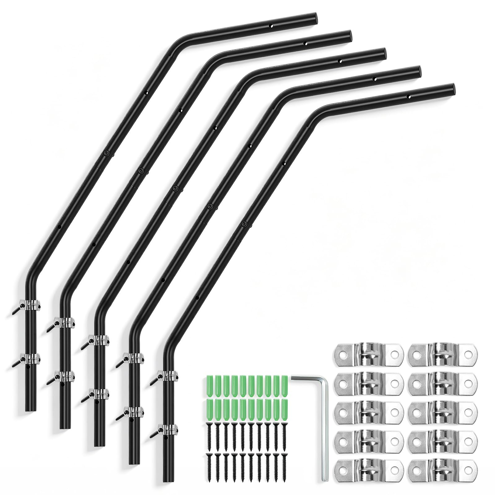 Katzenzaun Überkletterschutz 5er-Pack 84 cm Gartenpfahl Gewinkelt