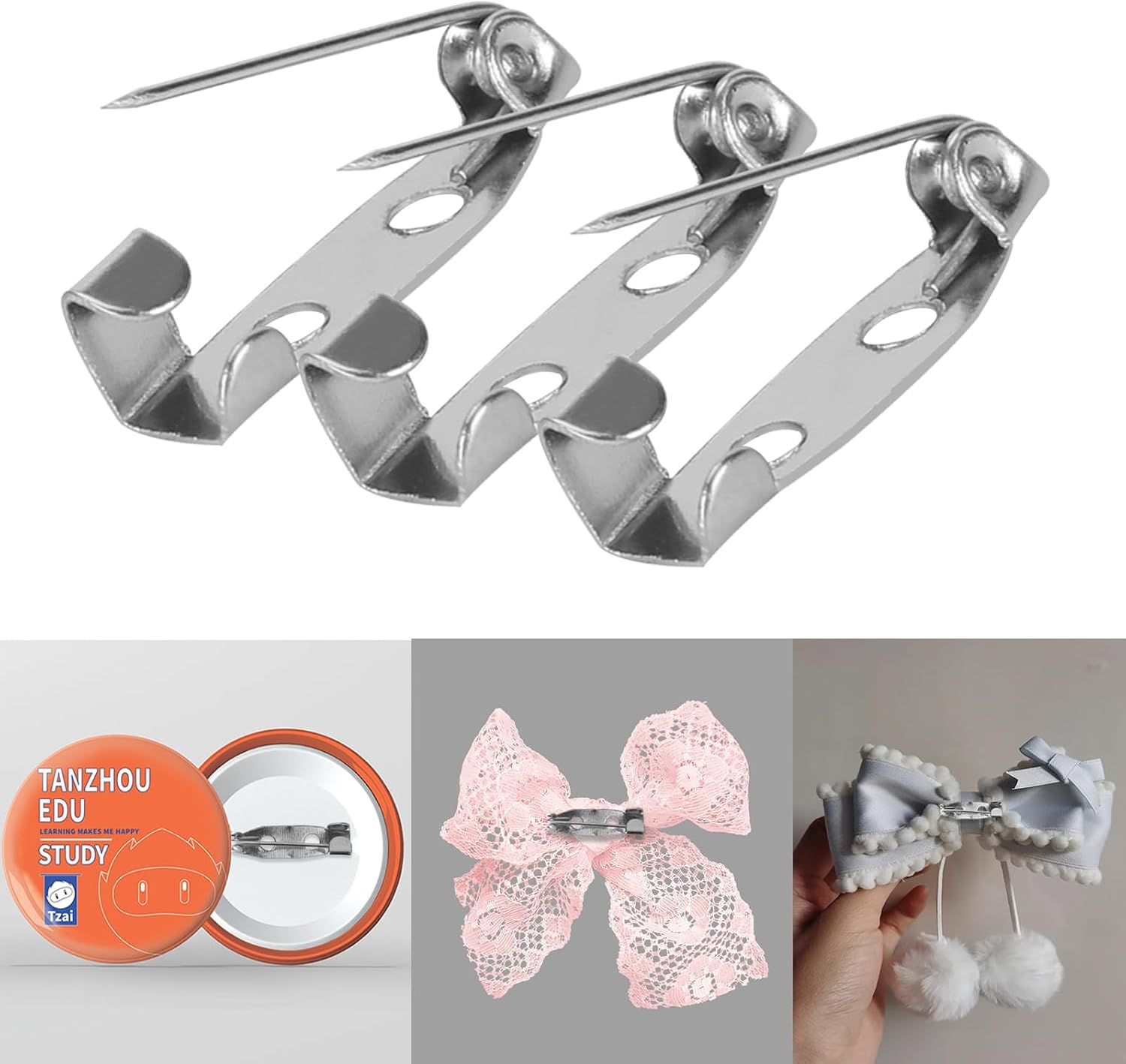 100pcs Brooch Badge Make Latch Findings DIY Tool Back Safety Catch Bar Pin 20 Mm