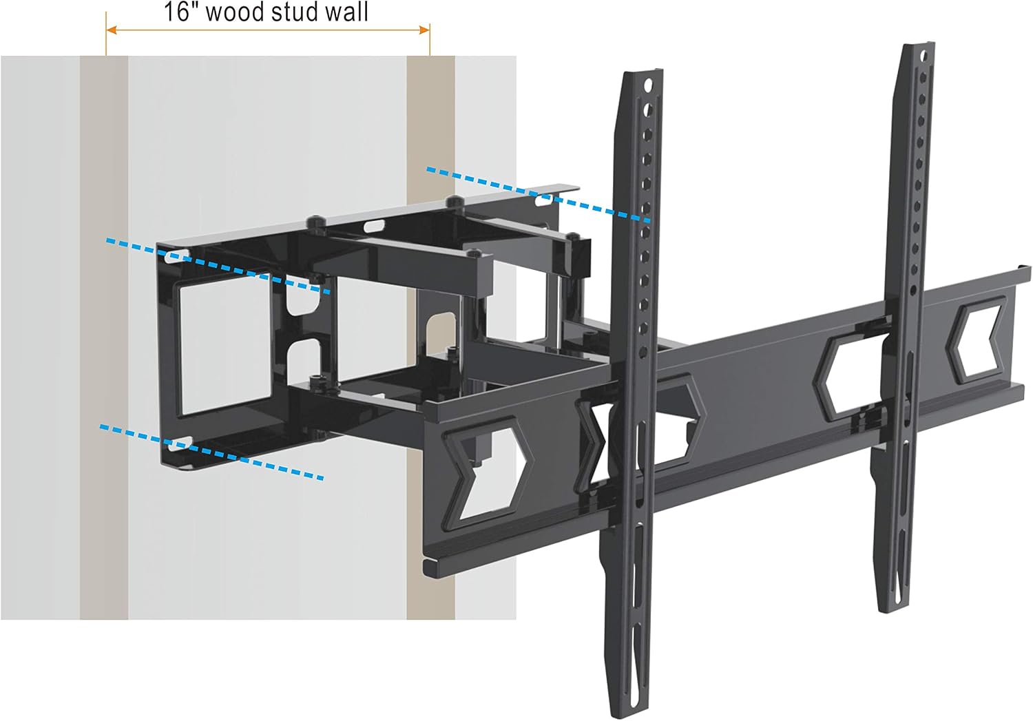 Free Shipping Over $50 TV Wall Mount Bracket Full Motion Dual Articulating Arm for Most 32-65 inch LED, LCD, OLED, Flat Screen, Plasma TVs up to 99lbs VESA 600×400 with Tilt, Swivel and Rotation