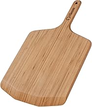 Chef Pomodoro Bamboo Pizza Peel, Lightweight Wooden Pizza Paddle and Serving Board for Baking Homemade Pizza and Bread, Pizza Spatula Gourmet Luxury Outdoor Pizza Oven Accessories (12-Inch)