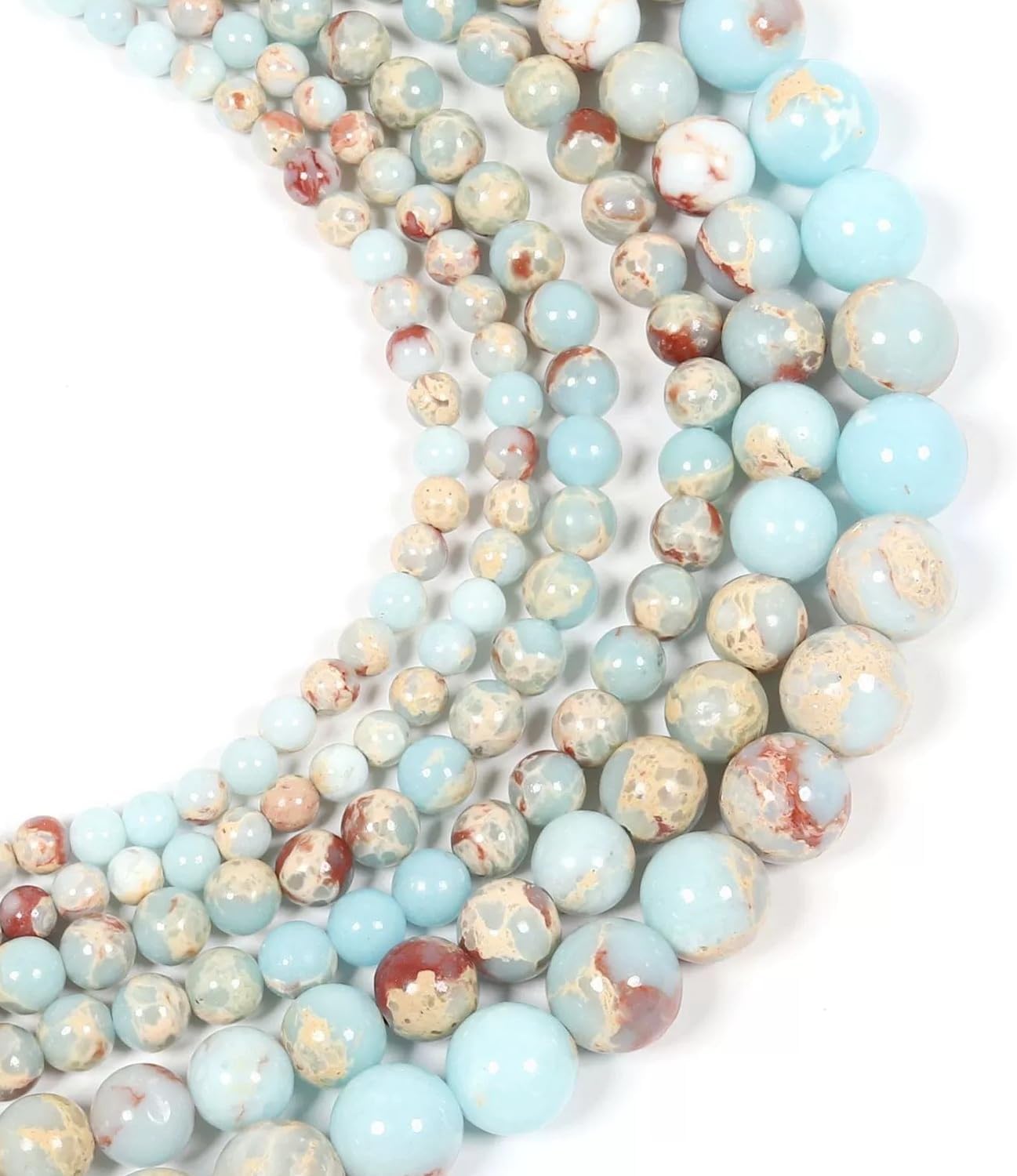 Gemstone Beads for Jewelry Making, Sold per Bag 5 Strands Inside, Blue Agalmatolite Synthetic 6mm