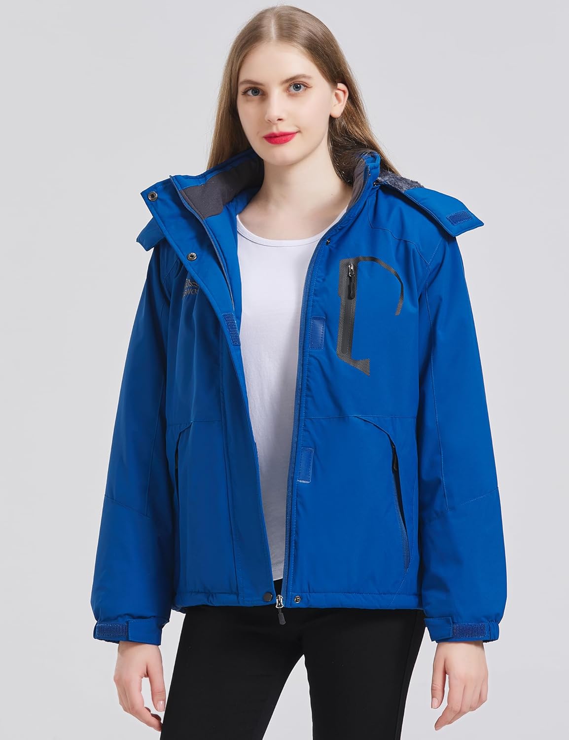 ELLSWOS Womens Winter Coats Waterproof Ski Jacket Warm Snow Jackets Windproof Windbreaker Hooded Raincoat - Image 2