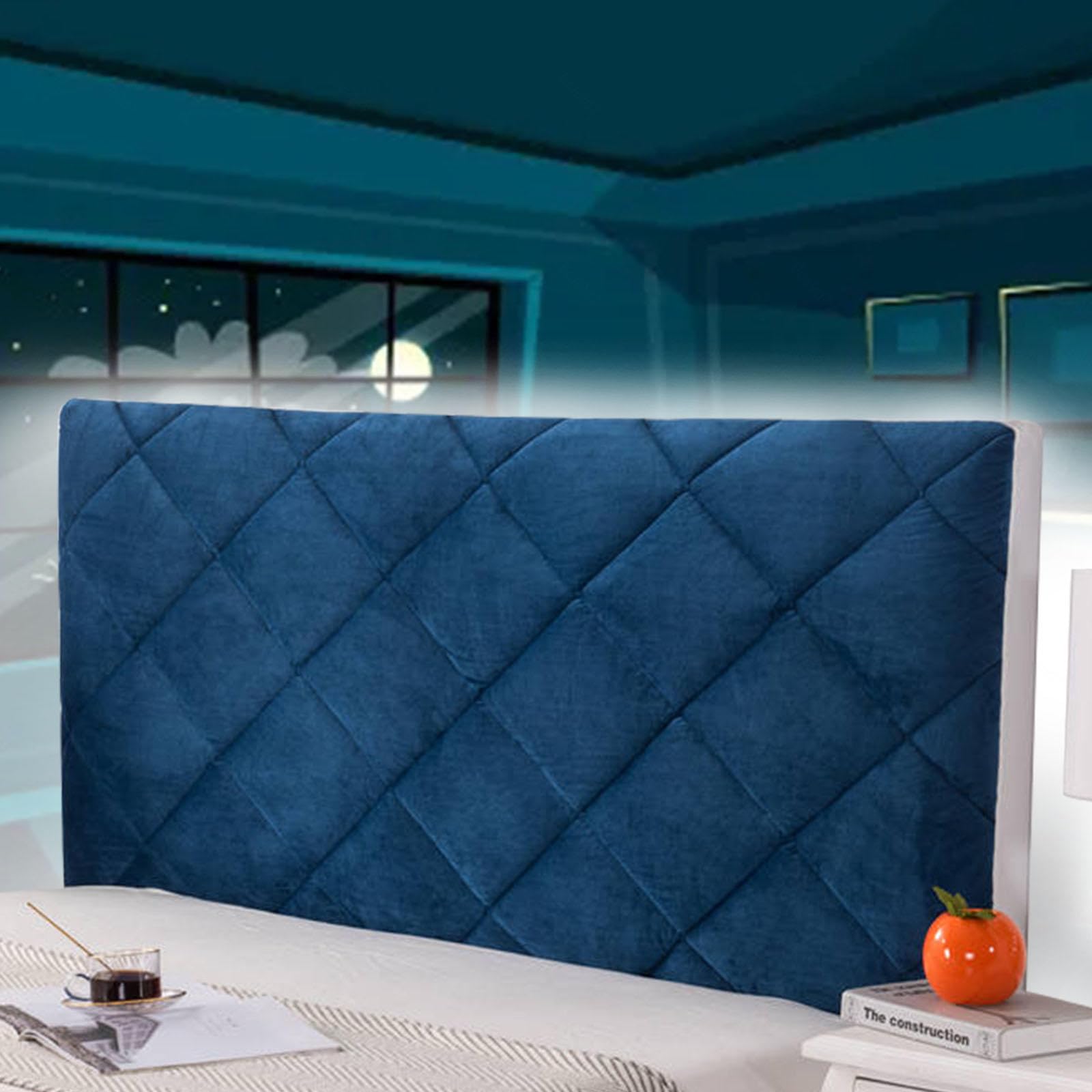 Headboard Covers for Double Bed Backrest Cover Headboard Cover Grey Double Bed Headboards All Inclusive Dustproof Furniture Dustproof Cover for Beds Wood/Leather,blue-160cm