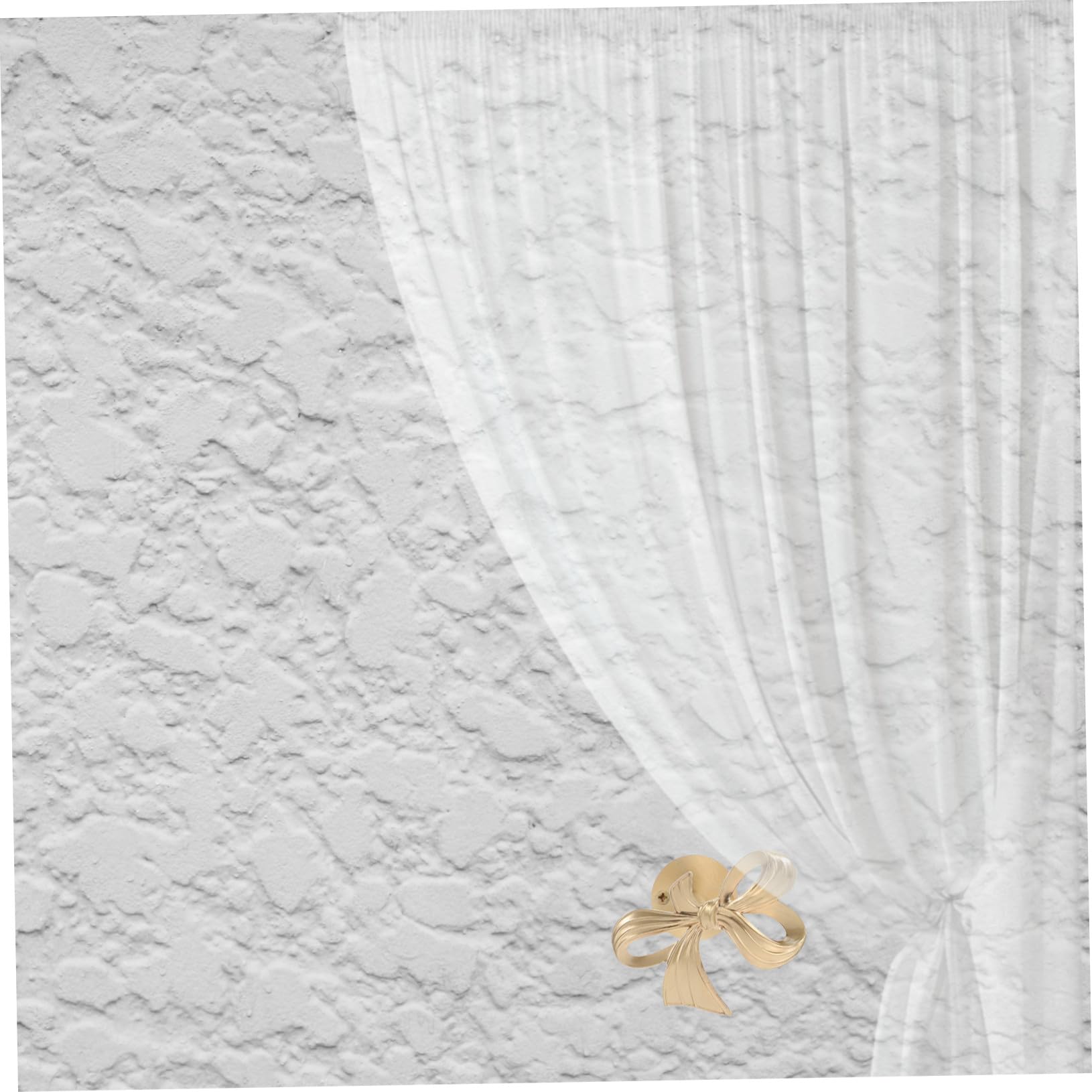 ULTECHNOVO Porte-Rideaux Laiton Doré à Nœud Décoratif Supports Muraux Métalliques pour Rideaux Crochets Multifonctions pour Chambre Bureau et Salon