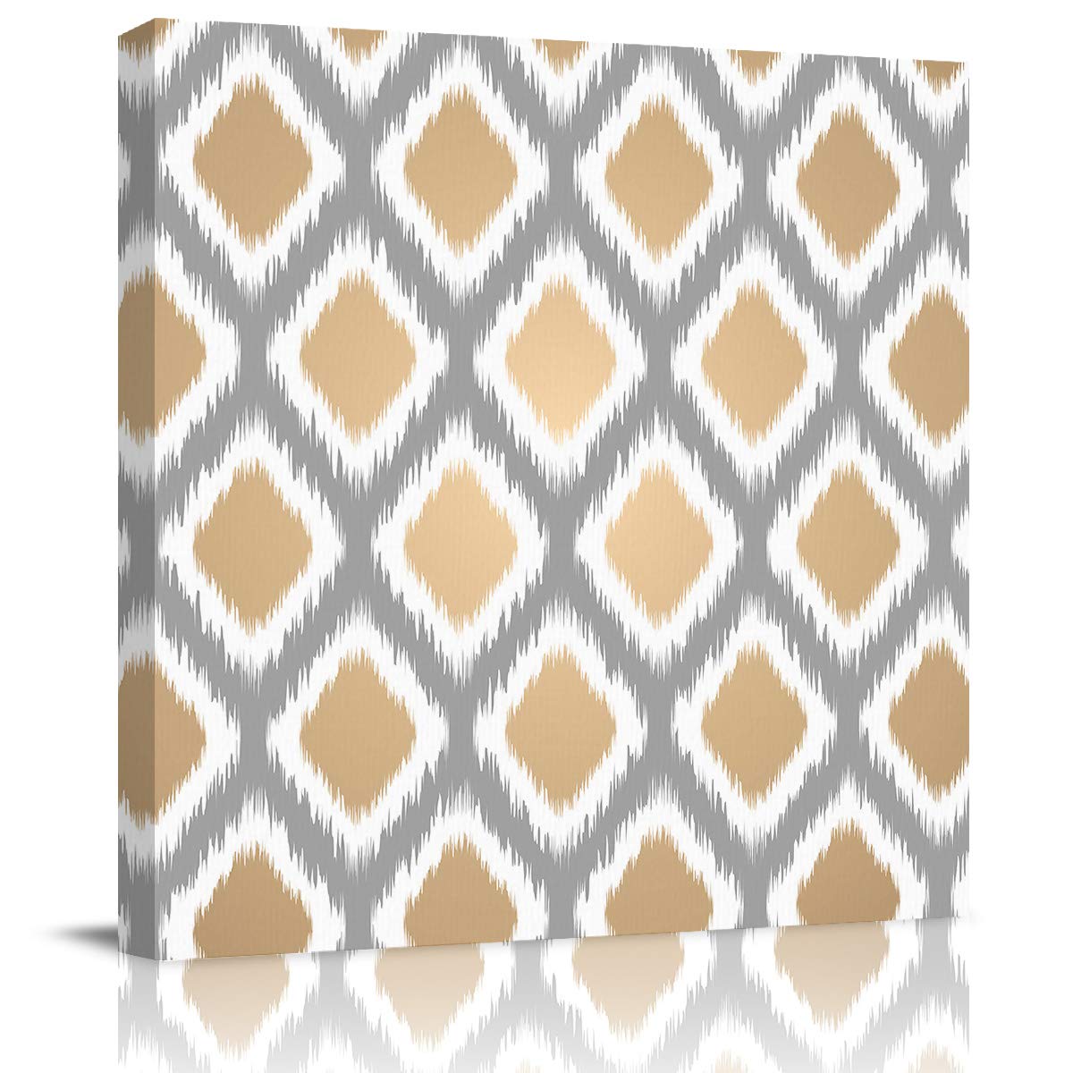 LooPoP Canvas Pictures Geometric Canvas Framed Canvas Wall Decor for Bedroom Retro Rhombus Nostalgic Graphic Canvas Wall Art for Wall Decor Home Decorations 8x8inch