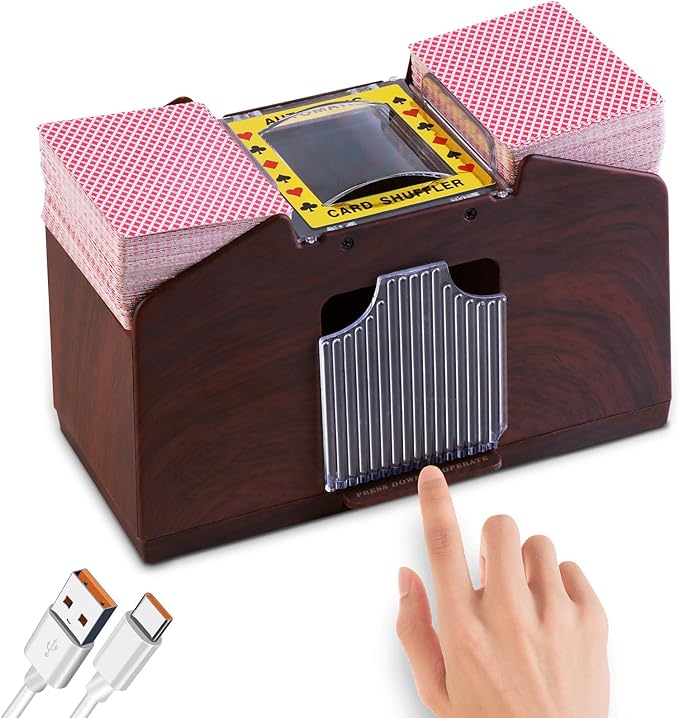 HJCMikee Automatic Electric Card Shuffler for 14 Deck Standard Poker