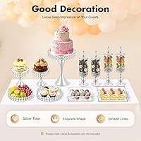Vista 3 de Juego de 11 soportes para tartas, soporte de postre de metal para cupcakes, soporte europeo para tartas, cuentas de cristal, espejo acrílico