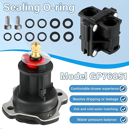 Miniatura 2 de GP76851 Tapa mezcladora y kit de unidad de equilibrio de presión GP500520, compatible con Kohler GP77759, pieza GP876851, kit de reparación de