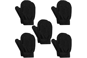 ONESING 5 Pair Toddler Mittens Black Baby Mittens Toddler Gloves Warm Newborn...