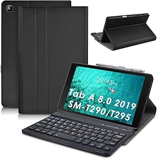 DETUOSI Samsung Galaxy Tab A 8.0 Keyboard Case 2019 (SM-T290/T295/T297), Samsung Galaxy Tab A 8.0 Case with Keyboard, Detachable Wireless Bluetooth Keyboard Case for Samsung Galaxy Tab A 8.0inch#Black