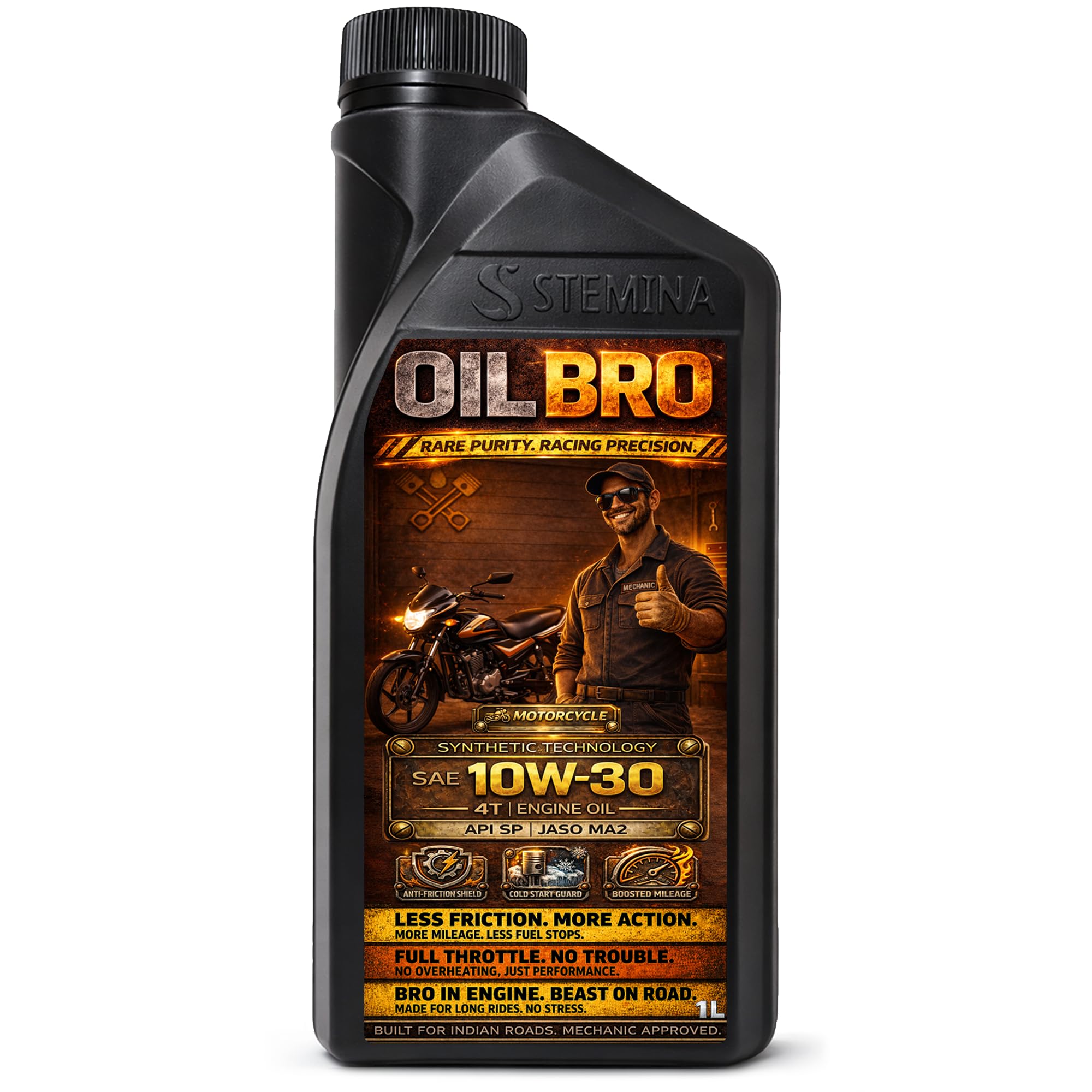 10W-30 4T Engine Oil for Bikes (1L) | API SP, JASO MA2 | Synthetic Technology | Smooth Gear Shifting, Better Engine Protection & Mileage | For BS6 & Earlier Bikes | 100–160cc-image-26