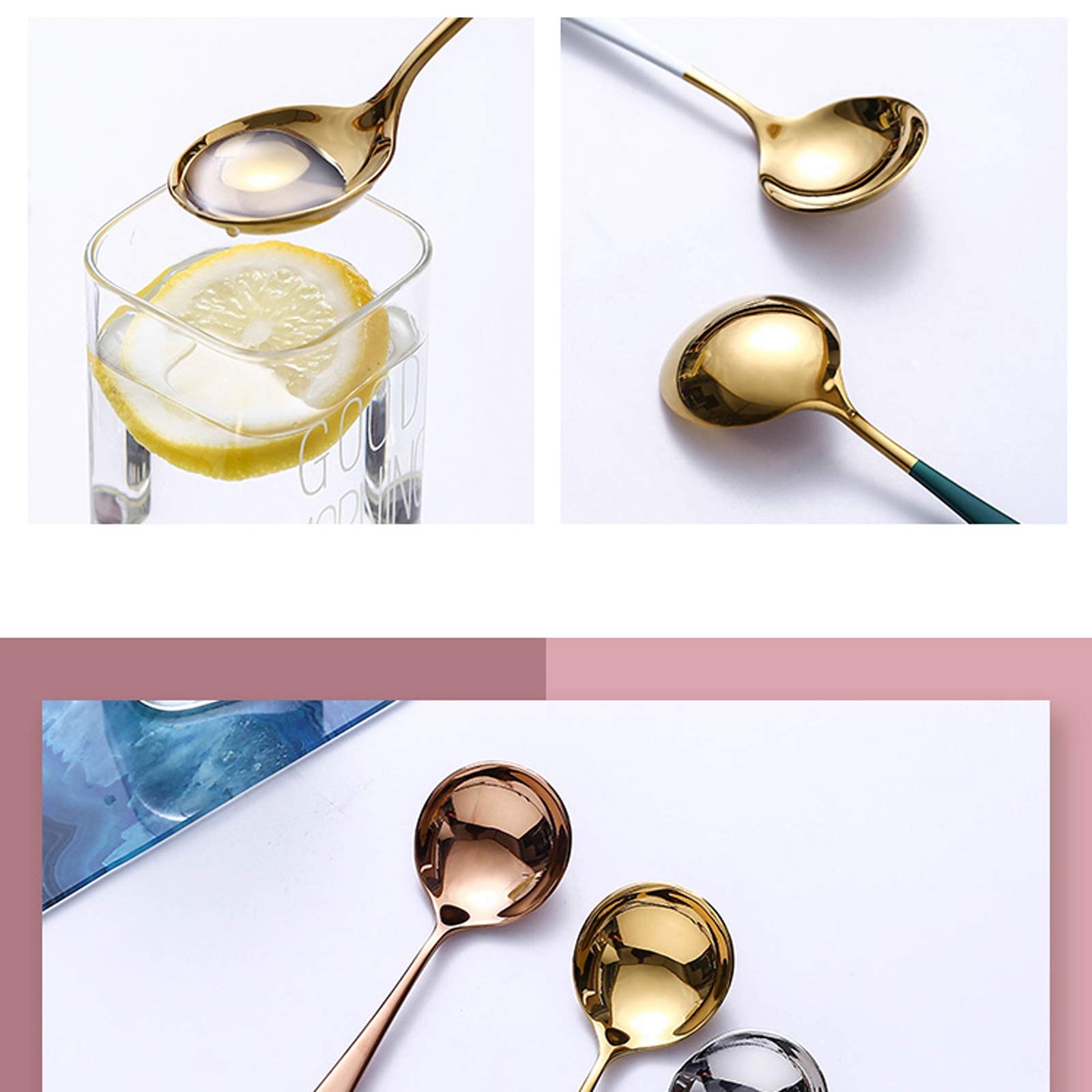 Cuillère à café élégante à double couronne pour café et thé