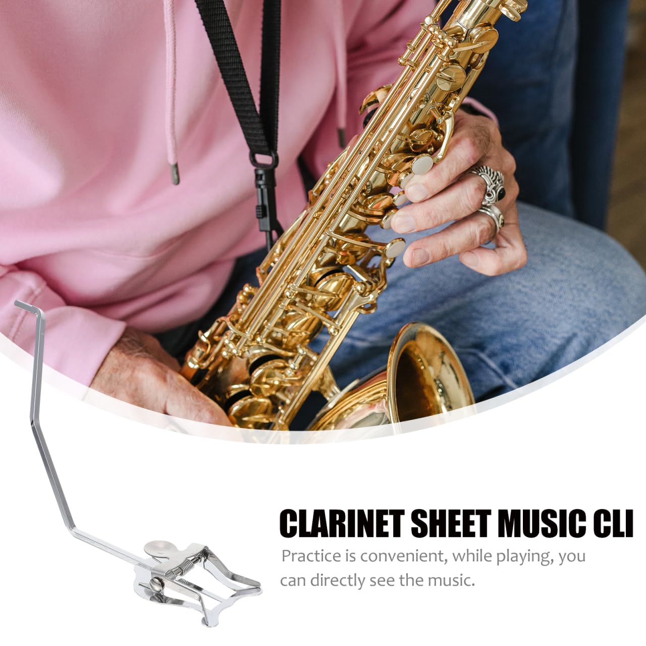 ibasenice Clip Spartiti Musicali Per Corno Alto E Baritono Supporto Spartiti Universale in Metallo Portatile Leggero E Compatto Accessorio Resistente Per Strumenti Musicali in Movimento